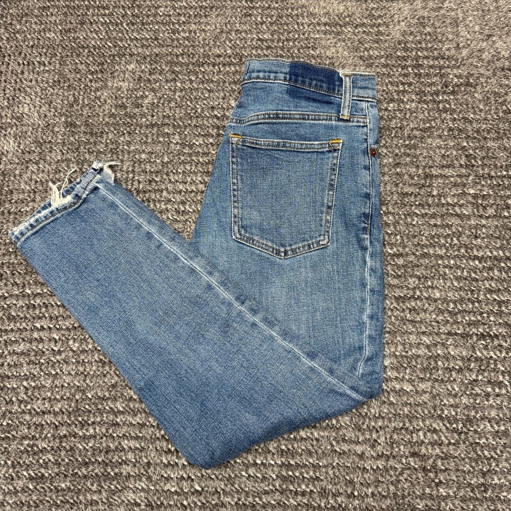 Abercrombie & Fitch Womens The Skinny High Rise Jeans 28 6S Distressed Raw Hem